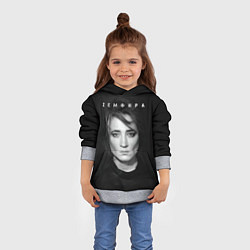Толстовка-худи детская Zемфира красивый портрет, цвет: 3D-меланж — фото 2
