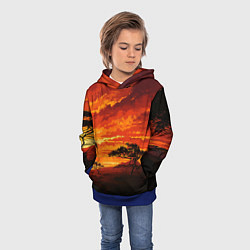 Толстовка-худи детская АФРИКАНСКАЯ САВАННА, цвет: 3D-синий — фото 2