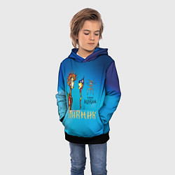 Толстовка-худи детская Пикник в руках Великана, цвет: 3D-черный — фото 2