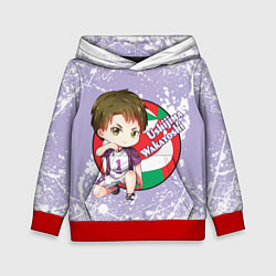 Толстовка-худи детская Ushijima Wakatoshi Haikyu Волейбол Z, цвет: 3D-красный