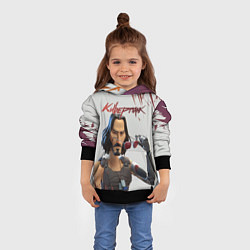 Толстовка-худи детская КИАНУ РИВЗ КИБЕРПАНК Z, цвет: 3D-черный — фото 2