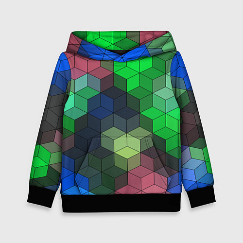 Детская толстовка Разноцветный геометрический уз / 3D-Черный – фото 1