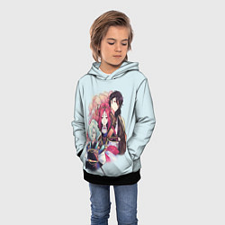 Толстовка-худи детская Манхва, Облачный цветок, цвет: 3D-черный — фото 2