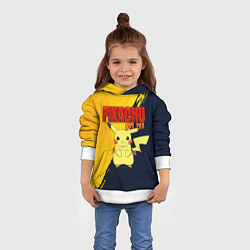 Толстовка-худи детская PIKACHU PIKA PIKA ПИКАЧУ, цвет: 3D-белый — фото 2