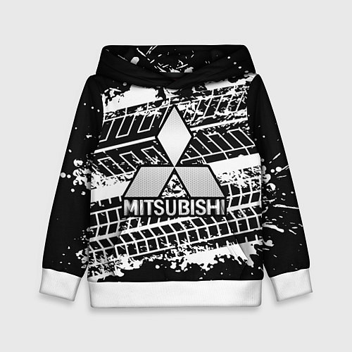 Детская толстовка MITSUBISHI СЛЕДЫ ШИН / 3D-Белый – фото 1