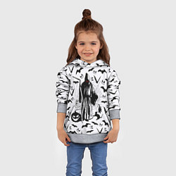 Толстовка-худи детская Хэллоуин, Grim Reaper, цвет: 3D-меланж — фото 2