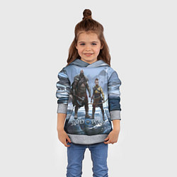 Толстовка-худи детская Кратос и Атрей Рагнарек, цвет: 3D-меланж — фото 2