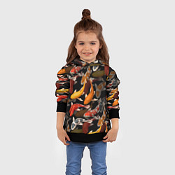 Толстовка-худи детская Карпы кои Японские карпы, цвет: 3D-черный — фото 2