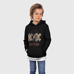 Толстовка-худи детская ACDC Rock or Bust, цвет: 3D-белый — фото 2