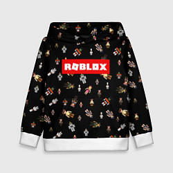 Толстовка-худи детская ROBLOX PATTERN РОБЛОКС Z, цвет: 3D-белый