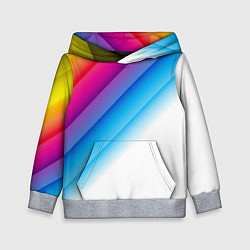 Толстовка-худи детская РАДУЖНЫЕ ПОЛОСЫ RAINBOW Z, цвет: 3D-меланж