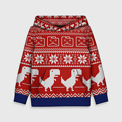 Толстовка-худи детская Новогодний гугл, цвет: 3D-синий