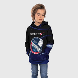 Толстовка-худи детская Space X, цвет: 3D-синий — фото 2