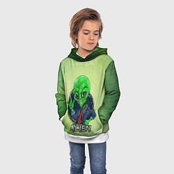 Толстовка-худи детская Alien, цвет: 3D-белый — фото 2