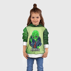 Толстовка-худи детская Alien, цвет: 3D-белый — фото 2