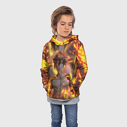 Толстовка-худи детская Чжун Ли Jun Lee Genshin Impact, цвет: 3D-меланж — фото 2