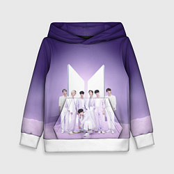Толстовка-худи детская BTS Purple, цвет: 3D-белый