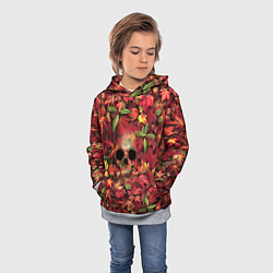 Толстовка-худи детская Осенний череп, цвет: 3D-меланж — фото 2