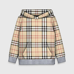 Толстовка-худи детская Клетчатый принт в стиле Burberry, цвет: 3D-меланж