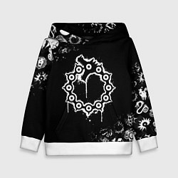 Толстовка-худи детская 7 СМЕРТНЫХ ГРЕХОВ МЕЛОДИАС СИМВОЛ ДРАКОН, цвет: 3D-белый