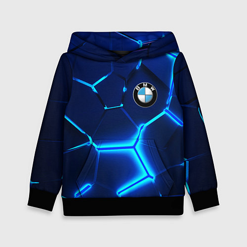 Детская толстовка BMW LOGO 3Д ПЛИТЫ ГЕОМЕТРИЯ / 3D-Черный – фото 1