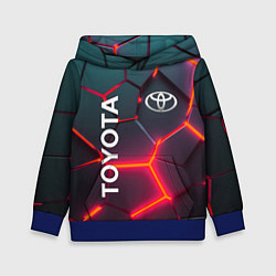 Толстовка-худи детская TOYOTA 3D NEON ТОЙОТА 3Д ПЛИТЫ НЕОН, цвет: 3D-синий