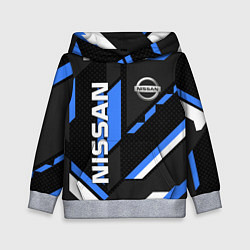 Толстовка-худи детская НИССАН ЛОГО СИНИЯ ГЕОМЕТРИЯ CYBER, цвет: 3D-меланж