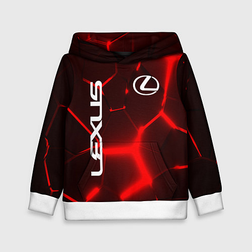 Детская толстовка ЛЕКСУС КРАСНЫЕ 3Д ПЛИТЫ / 3D-Белый – фото 1