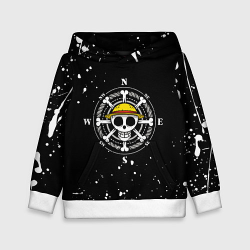 Детская толстовка ONE PIECE ВАН ПИС ЧЕРЕП БРЫЗГИ КРАСОК / 3D-Белый – фото 1