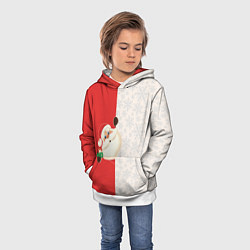 Толстовка-худи детская Дед Мороз селфи, цвет: 3D-белый — фото 2