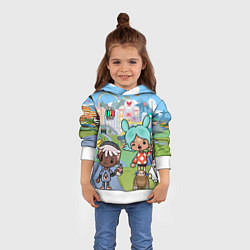 Толстовка-худи детская Toca Life World, цвет: 3D-белый — фото 2