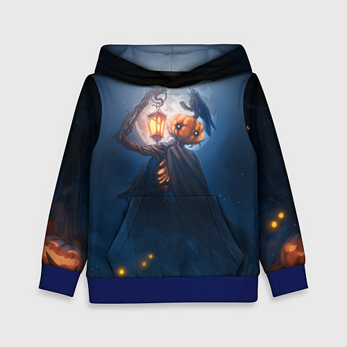 Детская толстовка ТЫКВИННЫЙ МОНСТР В ТУМАНЕ ХЕЛЛОУИН / 3D-Синий – фото 1