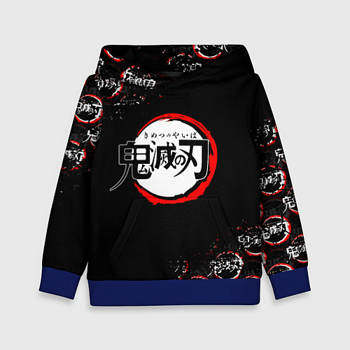 Детская толстовка КЛИНОК РАССЕКАЮЩИЙ ДЕМОНОВ БРЫЗГИ КРАСОК / 3D-Синий – фото 1
