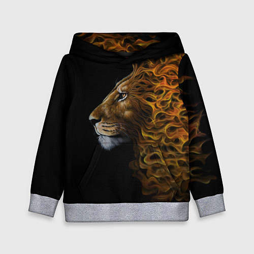 Детская толстовка ПЛАМЕННЫЙ ЛЕВ / 3D-Меланж – фото 1