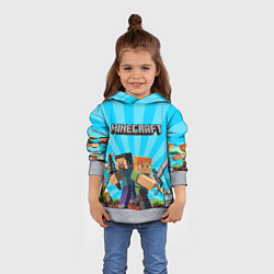 Толстовка-худи детская МАЙНКРАФТ ГЕРОИ ИГРЫ MINECRAFT, цвет: 3D-меланж — фото 2