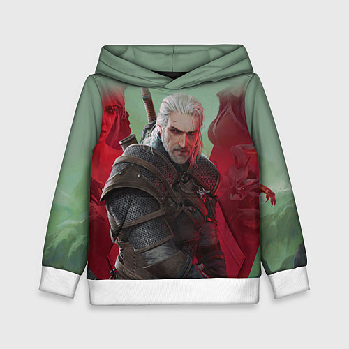 Детская толстовка ВЕДЬМАК THE WITCHER ГЕРАЛЬТ С МЕЧОМ / 3D-Белый – фото 1