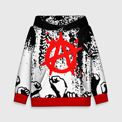 Толстовка-худи детская АНАРХИЯ РЕВОЛЮЦИЯ,, цвет: 3D-красный