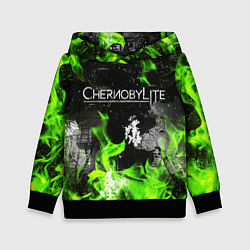 Толстовка-худи детская Chernobylite зелёное пламя, цвет: 3D-черный