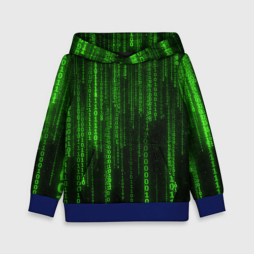 Детская толстовка Матрица двоичный код / 3D-Синий – фото 1