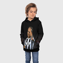 Толстовка-худи детская Пауло Дибала, Dybala, цвет: 3D-черный — фото 2