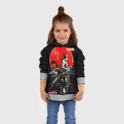 Толстовка-худи детская Ван пис зоро самурай на черном фоне, цвет: 3D-меланж — фото 2