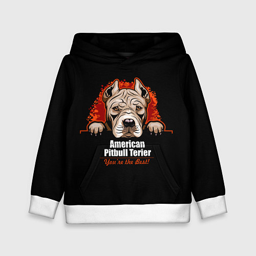 Детская толстовка Американский Питбультерьер Pit Bull / 3D-Белый – фото 1