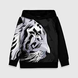Толстовка-худи детская 2022 Год тигра, цвет: 3D-черный