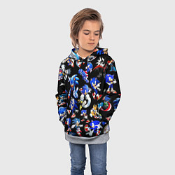 Толстовка-худи детская SONIC PATTERN HERO СОННИК, цвет: 3D-меланж — фото 2