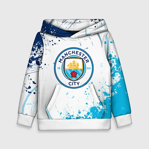 Детская толстовка Manchester City - Футбольный клуб / 3D-Белый – фото 1