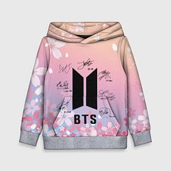 Толстовка-худи детская BTS БТС АВТОГРАФЫ УЧАСТНИКОВ, цвет: 3D-меланж