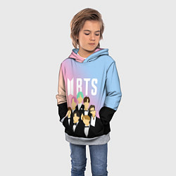 Толстовка-худи детская BTS БТС ART УЧАСТНИКИ, цвет: 3D-меланж — фото 2