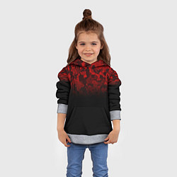 Толстовка-худи детская BLACK RED CAMO RED MILLITARY, цвет: 3D-меланж — фото 2