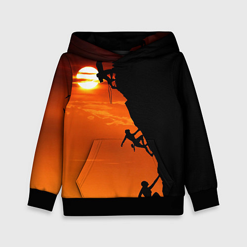 Детская толстовка СКАЛОЛАЗЫ В ЗАКАТЕ / 3D-Черный – фото 1