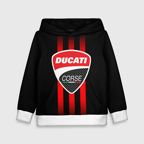 Детская толстовка DUCATI CARBON LOGO ITALY CONCERN / 3D-Белый – фото 1
